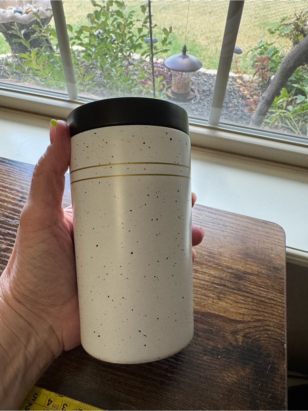 Ello 11oz Ceramic Vacuum Insulated Travel Mug Tumbler Speckled Cream Gold - Picture 5 of 6